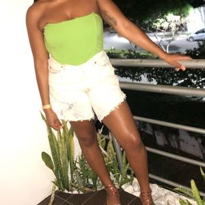 Lime green corset top